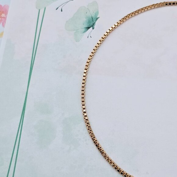 "Rose Gold Plated Square Link Chain Necklace for Women – 48cm, XPNL0114 - Picture 10 of 12